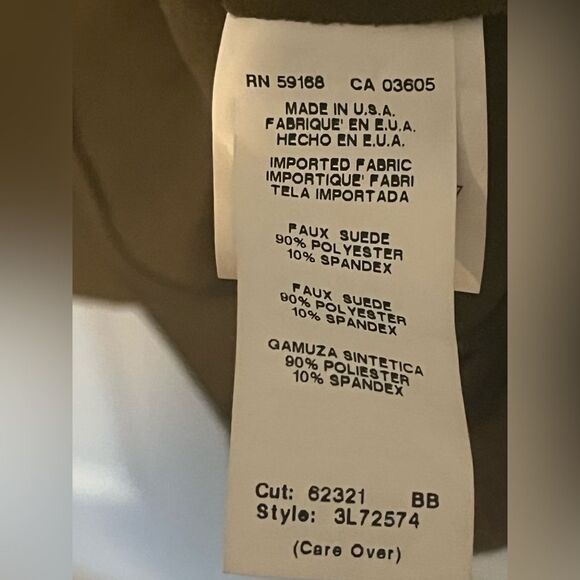 NWOT Karen Kane Sleeveless Faux-Suede Dress in Olive color. Size XS - Picture 7 of 7